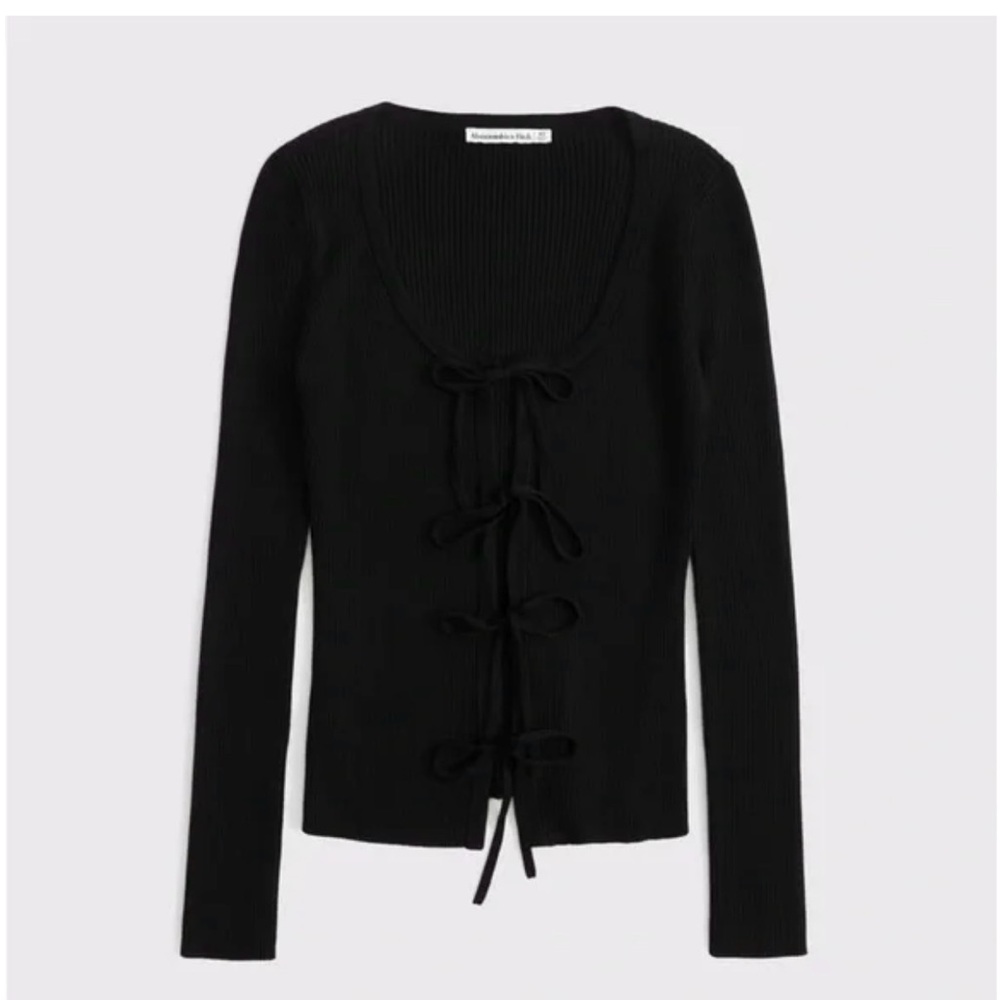 Abercrombie Black Ribbed Knit Top